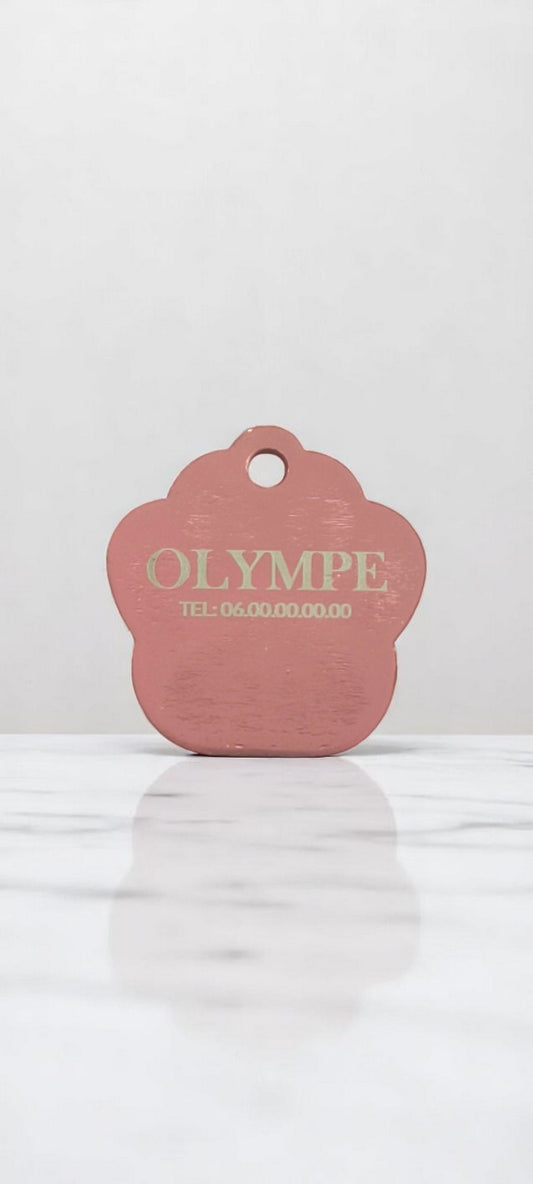 Medaglione a forma di zampa rosa chiaro