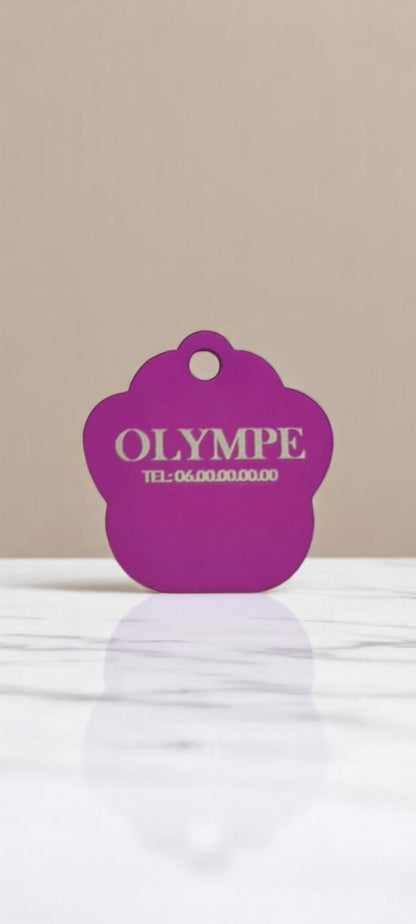 Medaglione a forma di zampa viola