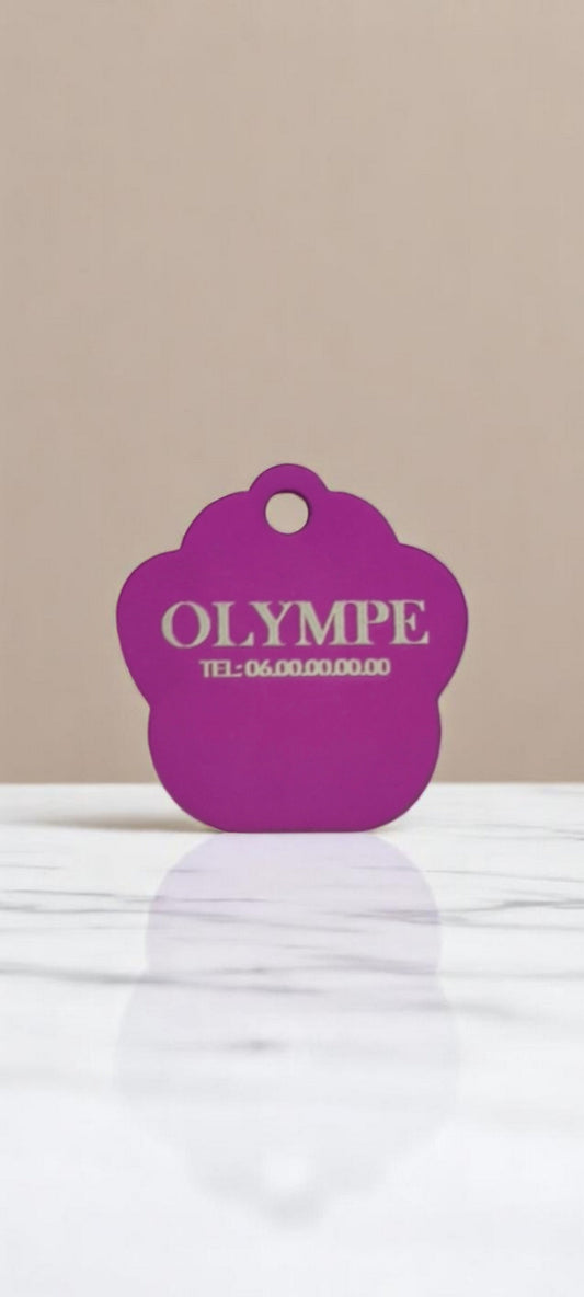 Medaglione a forma di zampa viola