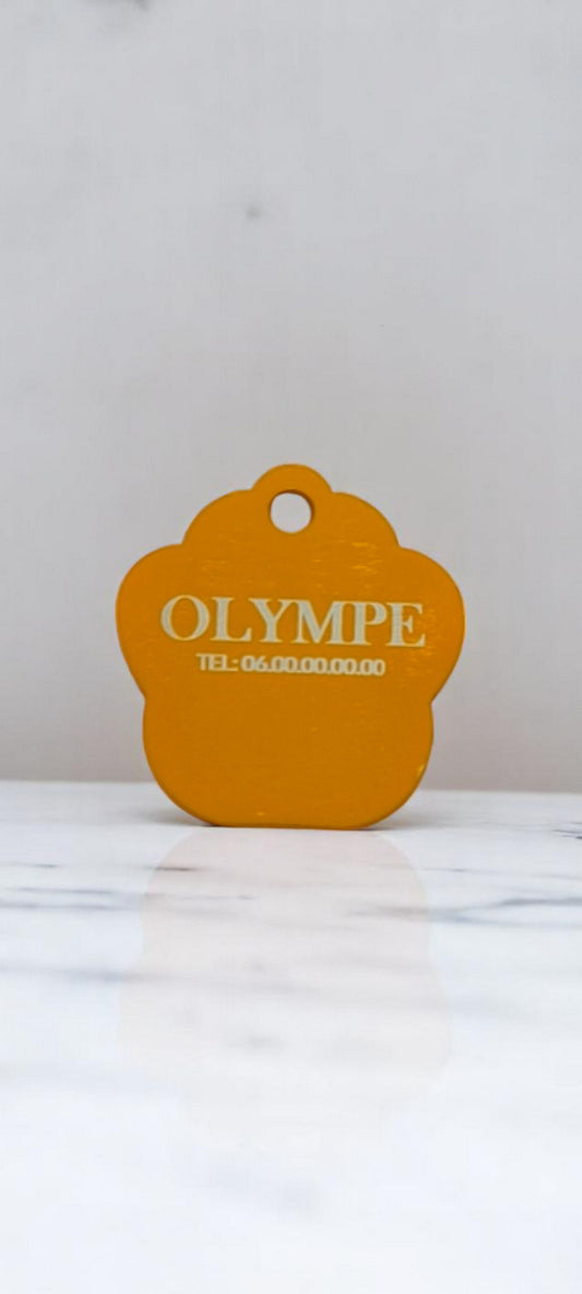 Medaglione a forma di zampa arancione