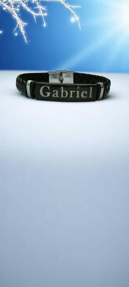 Bracciale in pelle intrecciata